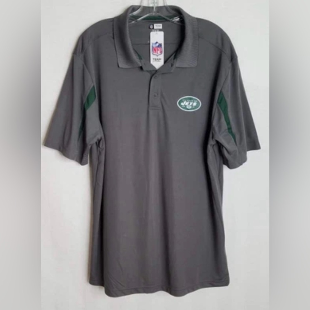 NFL NY Jets Gray and Green Jets Polo 3XL Shirt
